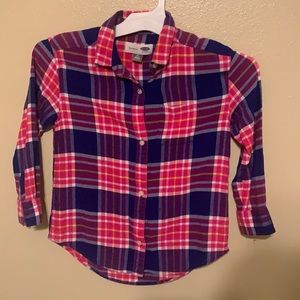 Girls Old navy boyfriend flannel shirt size 6/7